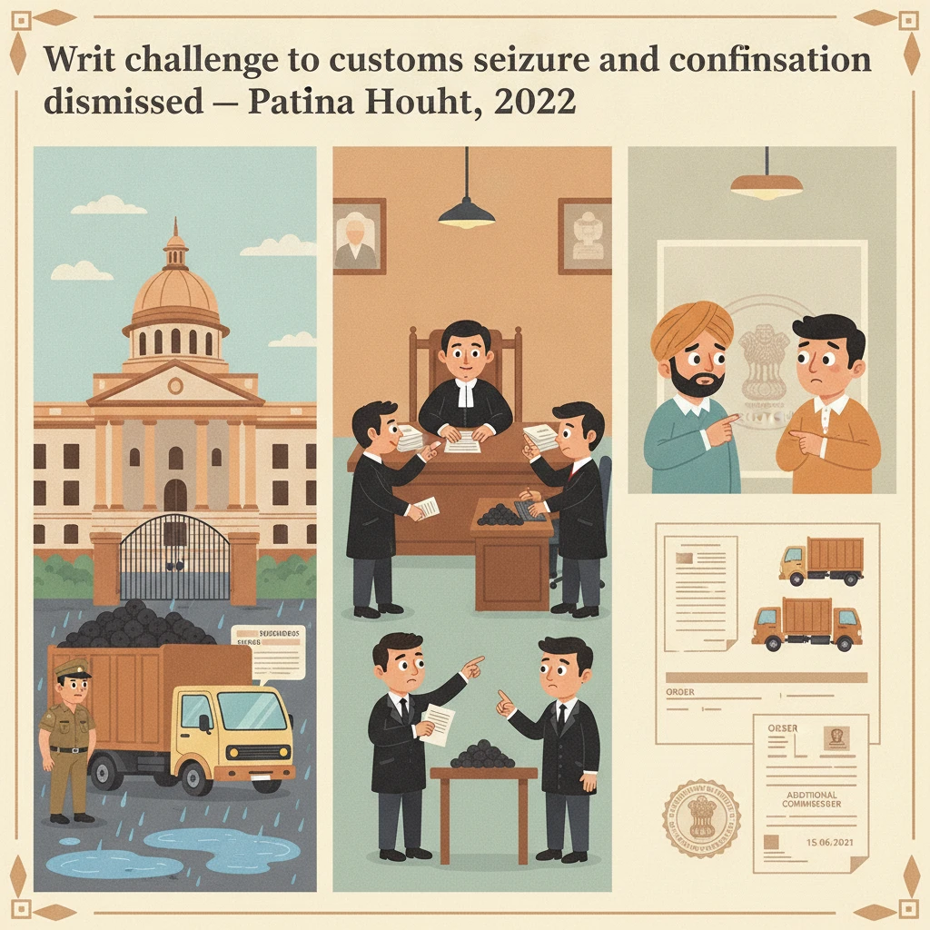 Illustration of Patna High Court reviewing a customs seizure of black pepper and trucks.