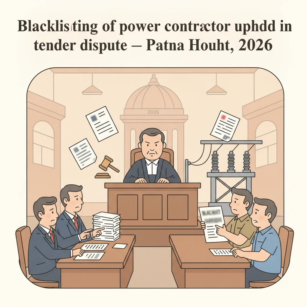 Illustration of Patna High Court building in a power contract dispute context.