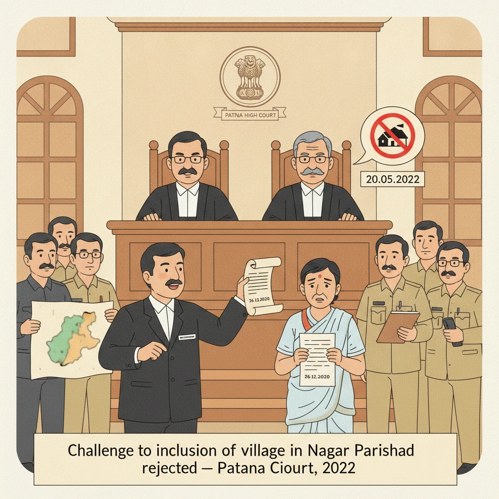 Patna High Court building representing a case on village inclusion in Nagar Parishad limits
