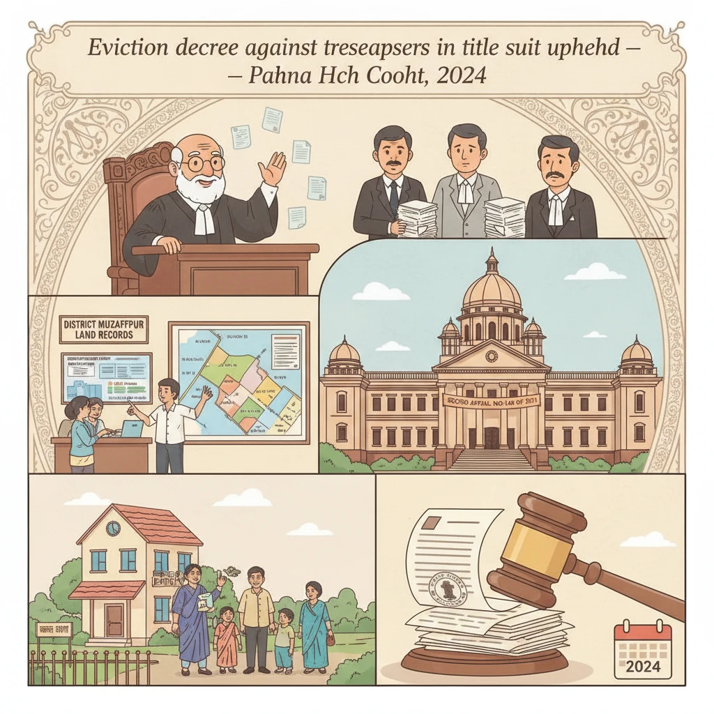 Illustration of the Patna High Court building symbolising a land and eviction judgment.